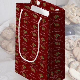 Bewerkbare Vakantie Bakken Gift Red Merry Christma Klein Cadeauzakje