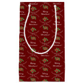 Bewerkbare Vakantie Bakken Gift Red Merry Christma Klein Cadeauzakje (Voorkant)