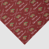 Bewerkbare Vakantie Bakken Gift Red Merry Christma Tissuepapier (Detail)