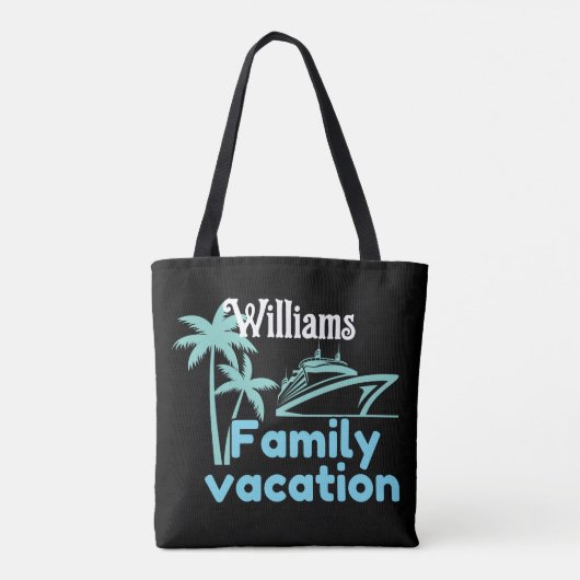 Bewerkbare vakantiecruise tote bag (Achterkant)