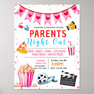Bewerkbare Valentijn ouder avond uit flyer Poster
