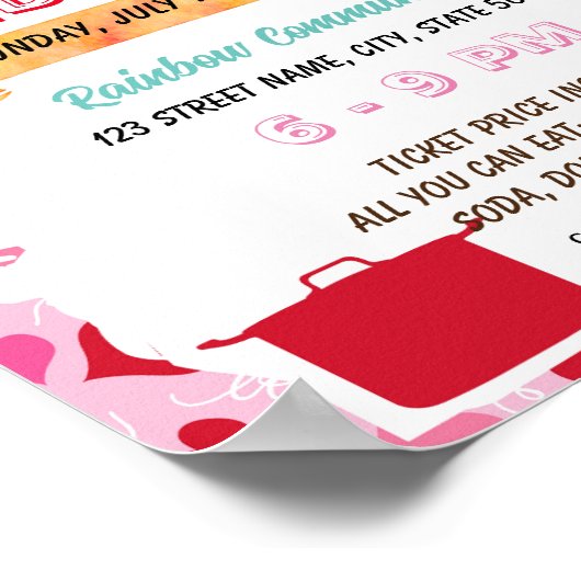 Bewerkbare Valentijn potluck flyer Poster (Hoek)