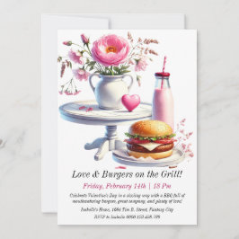 Bewerkbare Valentijn's Day BBQ Invitation Kaart
