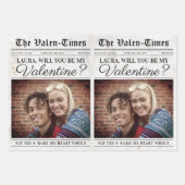 Bewerkbare Valentijnsdag Krant Bloemenboeket Inpakpapier Vel (Voorkant 2)