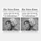 Bewerkbare Valentijnsdag Krant Bloemenboeket Inpakpapier Vel (Voorkant)