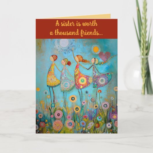 Bewerkbare Valentijnsdag voor zussen Kaart (Voorkant)