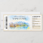 Bewerkbare Vancouver Canada Plane Boarding Pass Kaart (Voorkant)