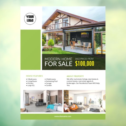 Bewerkbare vastgoed vensterklemming raamsticker (Vel 3)