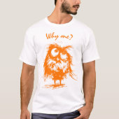 Bewerkbare Vector Uil Schets – Grappig Vogel T-Shi T-shirt (Voorkant)