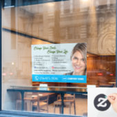 Bewerkbare vensterkoppeling voor tandartsservices raamsticker (Cafe Raam)