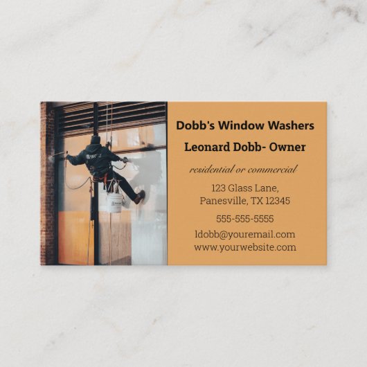 Bewerkbare vensterwas visitekaartje (Voorkant)