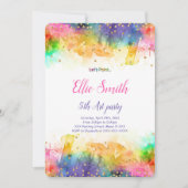 Bewerkbare verf verjaardagsuitnodiging  kaart (Voorkant)