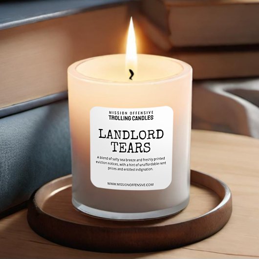 Bewerkbare verhuurder Humor Candle Labels