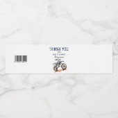 Bewerkbare verjaardag Blauwe Vuilfiets Waterfles Etiket (Enkel label)