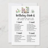 Bewerkbare Verjaardag DRINK IF Verjaardagsspel Kaa Kaart (Voorkant)