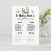 Bewerkbare Verjaardag DRINK IF Verjaardagsspel Kaa Kaart (Staand voorkant)