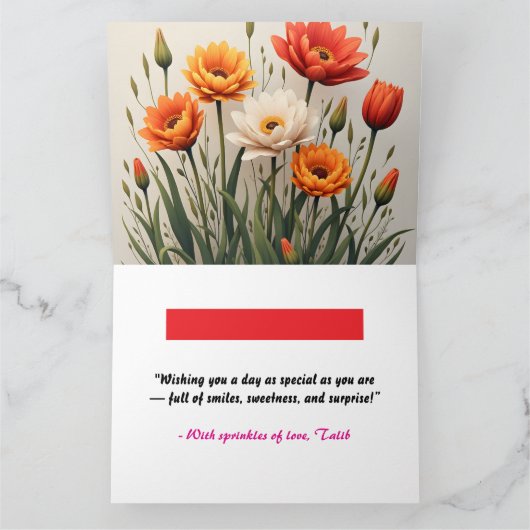 Bewerkbare Verjaardag Kaart – Sweet Cake Design Di (Binnen)