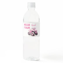 Bewerkbare verjaardag roze ATV fiets