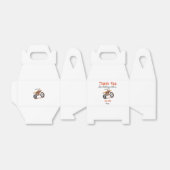 Bewerkbare Verjaardag Sinaasappel Motorfiets Dirt  Bedankdoosjes (Uitgevouwen)