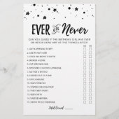 bewerkbare verjaardagsgame ooit of nooit (Voorkant)