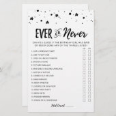 bewerkbare verjaardagsgame ooit of nooit (Voorkant / Achterkant)