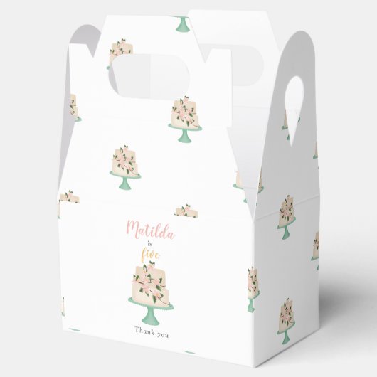 bewerkbare verjaardagstaart bedankdoosjes (Geopend)