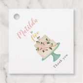 bewerkbare verjaardagstaart bedankjes labels (Voorkant)