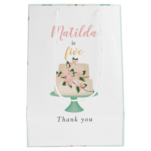bewerkbare verjaardagstaart medium cadeauzakje (Achterkant)