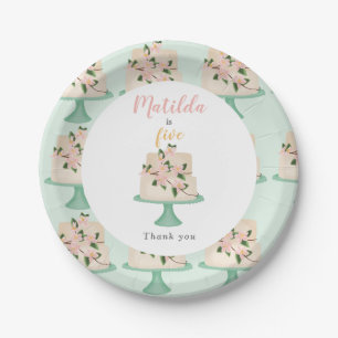 bewerkbare verjaardagstaart papieren bordje