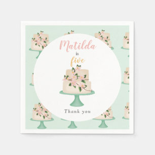 bewerkbare verjaardagstaart servet