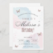 Bewerkbare verjaardagsuitnodiging, Kaart (Voorkant / Achterkant)