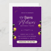 Bewerkbare verjaardagsuitnodiging met ballonnen kaart (Voorkant / Achterkant)