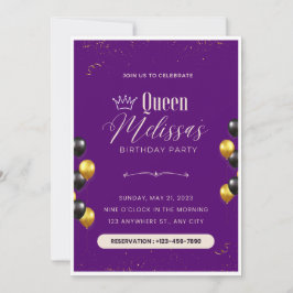 Bewerkbare verjaardagsuitnodiging met ballonnen kaart