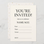 Bewerkbare verjaardagsuitnodiging Sjabloon | Kaart (Voorkant / Achterkant)