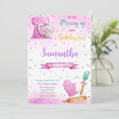 Bewerkbare verjaardagsuitnodiging voor bakken kaart (Staand voorkant)