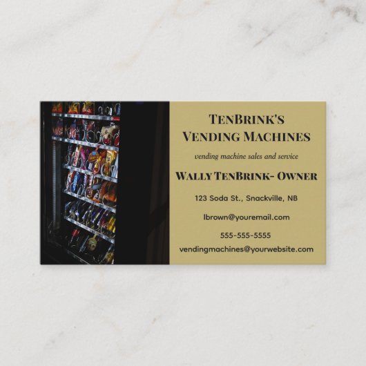 Bewerkbare verkoopautomaat en service visitekaartje (Voorkant)