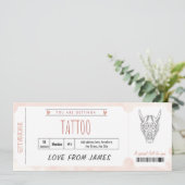 Bewerkbare verrassings-tatoeagecadeaubon Ticket Sj Kaart (Staand voorkant)