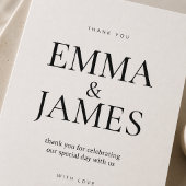 Bewerkbare Verticale Typografie Dankkaart RSVP Kaartje