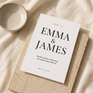 Bewerkbare Verticale Typografie Dankkaart RSVP Kaartje