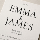 Bewerkbare Verticale Typografie Luxe RSVP Kaart