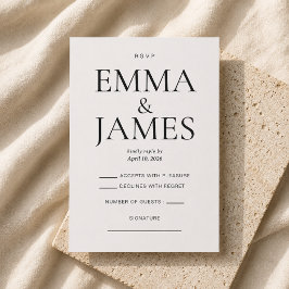 Bewerkbare Verticale Typografie Luxe RSVP Kaart