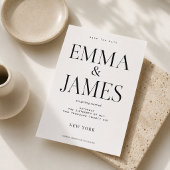 Bewerkbare Verticale Typografie Luxe Trouwdatum Kaart