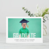 Bewerkbare Vette Foto Kleuterschool Afstuderen Aankondiging (Staand voorkant)