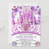 Bewerkbare Vier ooit een Princess 4th Birthday Inv Kaart (Voorkant)