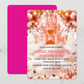 Bewerkbare Vier ooit een Princess 4th Birthday Inv Kaart (Voorkant / Achterkant)