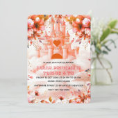 Bewerkbare Vier ooit een Princess 4th Birthday Inv Kaart (Staand voorkant)