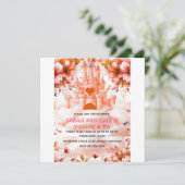 Bewerkbare Vier ooit een Princess 4th Birthday Inv Save The Date (Staand voorkant)