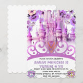 Bewerkbare Vier ooit een Princess 4th Birthday Inv Save The Date (Voorkant / Achterkant)