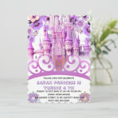 Bewerkbare Vier ooit een Princess 4th Birthday Inv Save The Date (Staand voorkant)