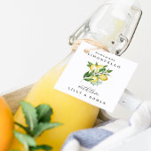 Bewerkbare vierkante Limoncello fles Bedankjes Labels